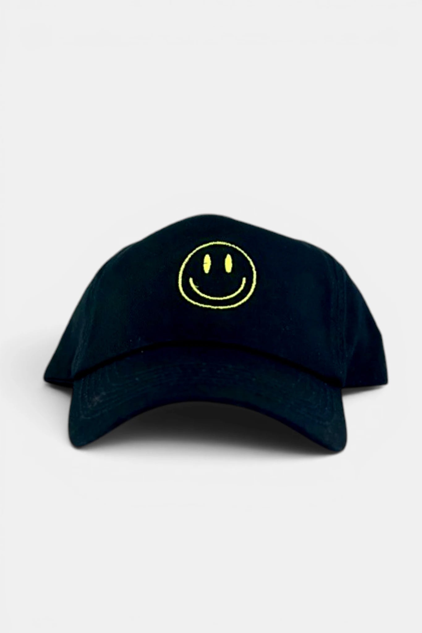 Black Baseball Cap - Smiley Face