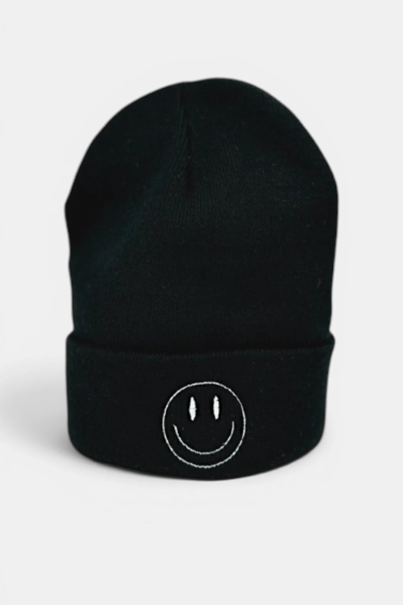 Black Beanie - Smiley Face