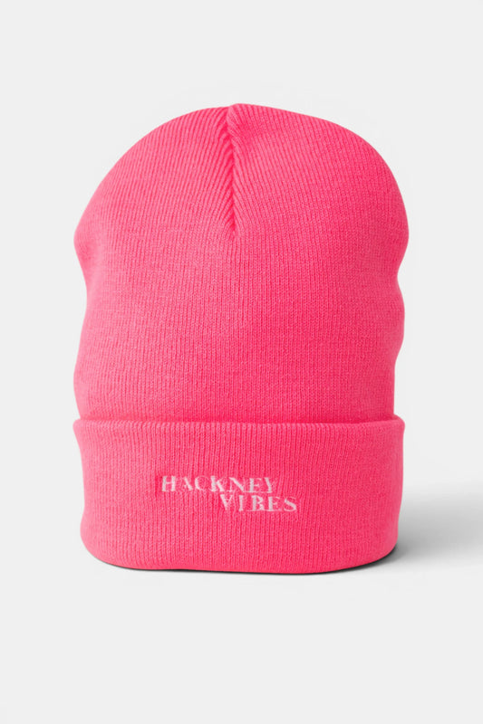 Fluorescent Pink Beanie – Hackney Vibes
