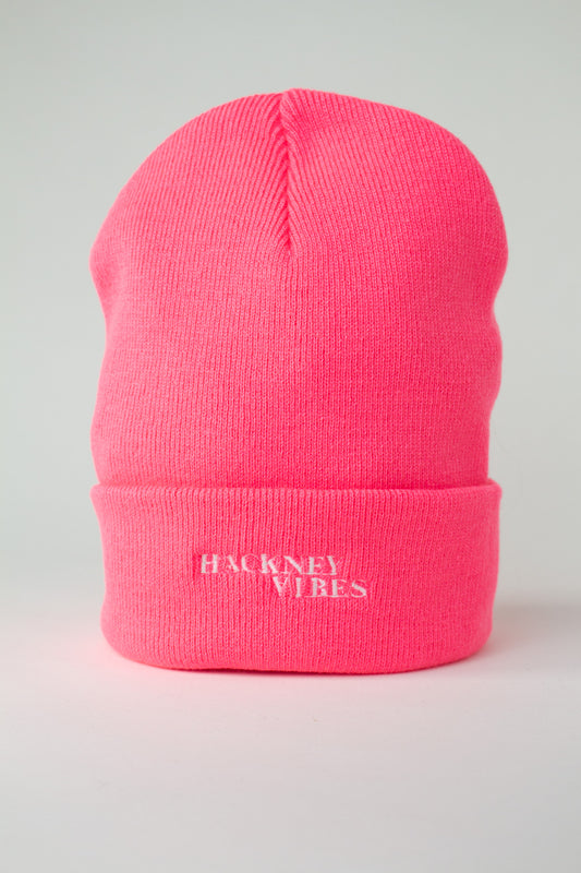Fluorescent Pink Unisex Beanie Hat – Hackney Vibes Collection