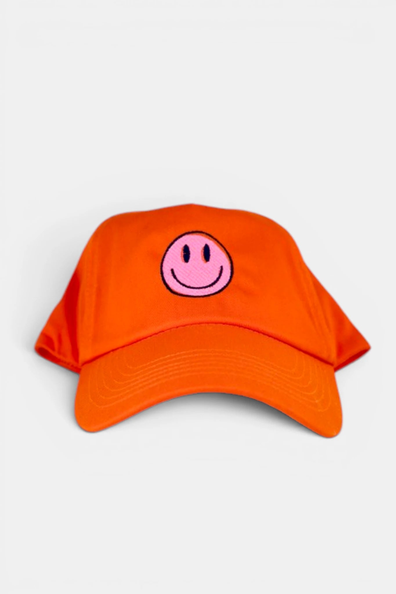 Orange Baseball Cap - Smiley Face